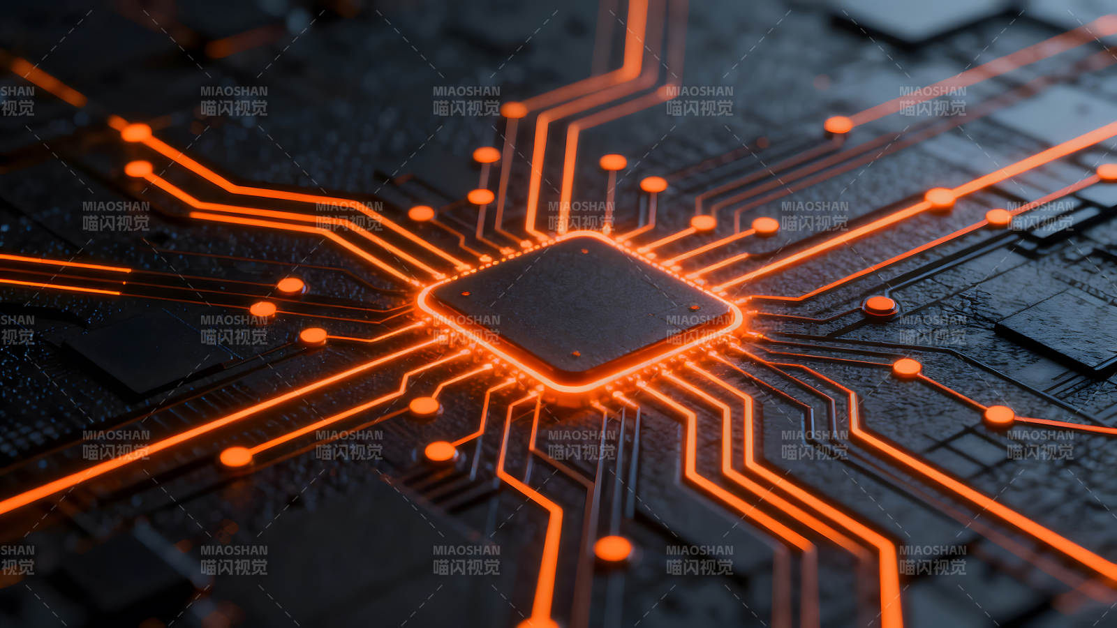 电路板CPU特写科技感强图片