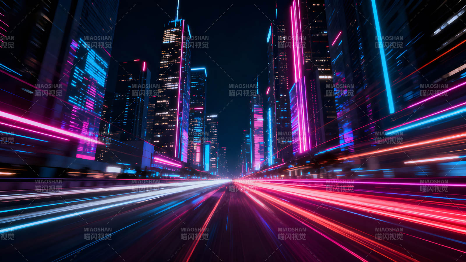 赛博朋克未来城市夜景图片