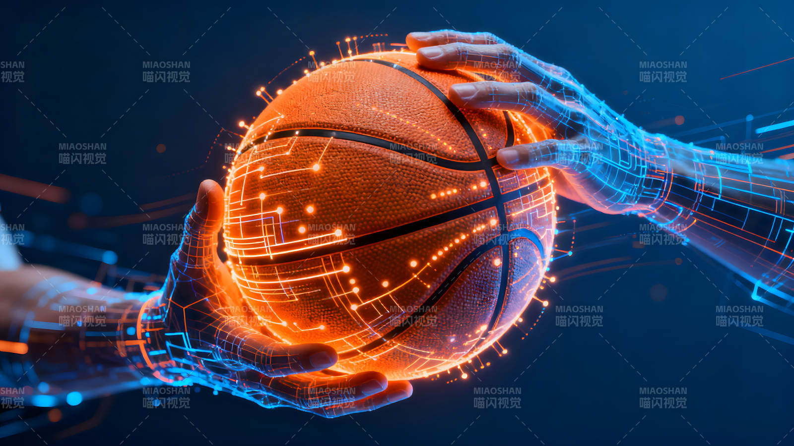 篮球与科技融合概念图图片
