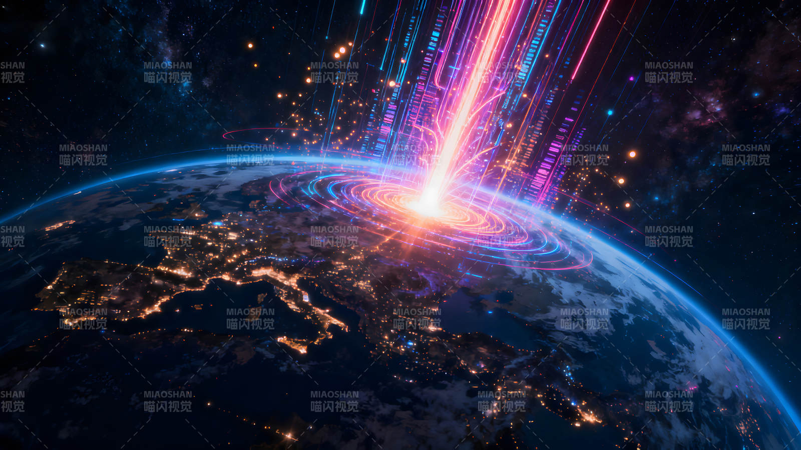 地球科技能量爆发视觉效果图片