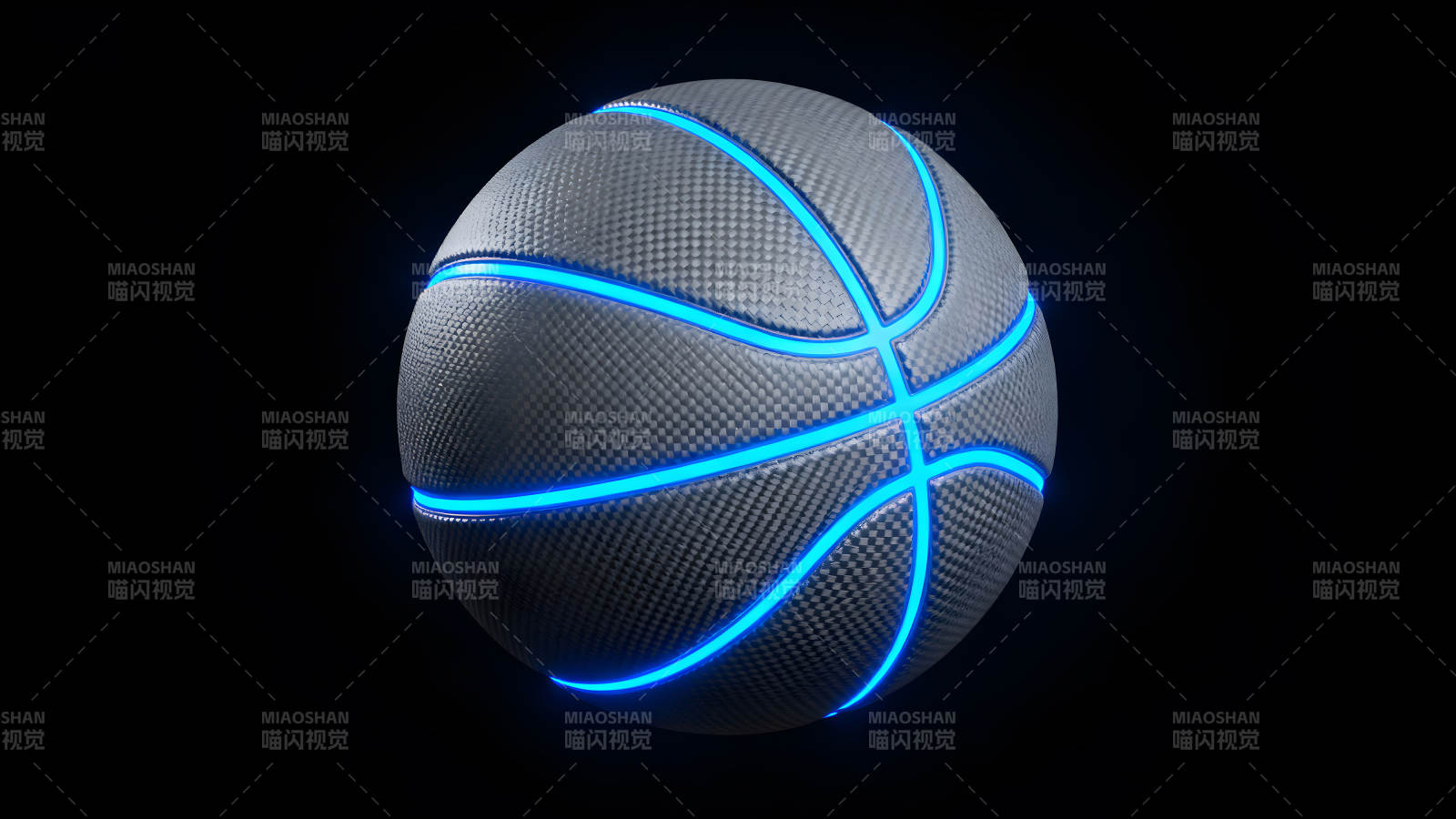 发光的篮球在黑暗中图片