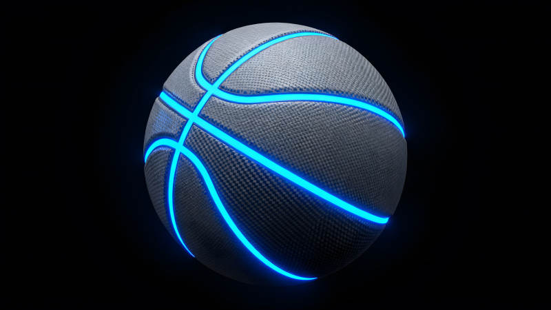 发光篮球在黑暗中图片