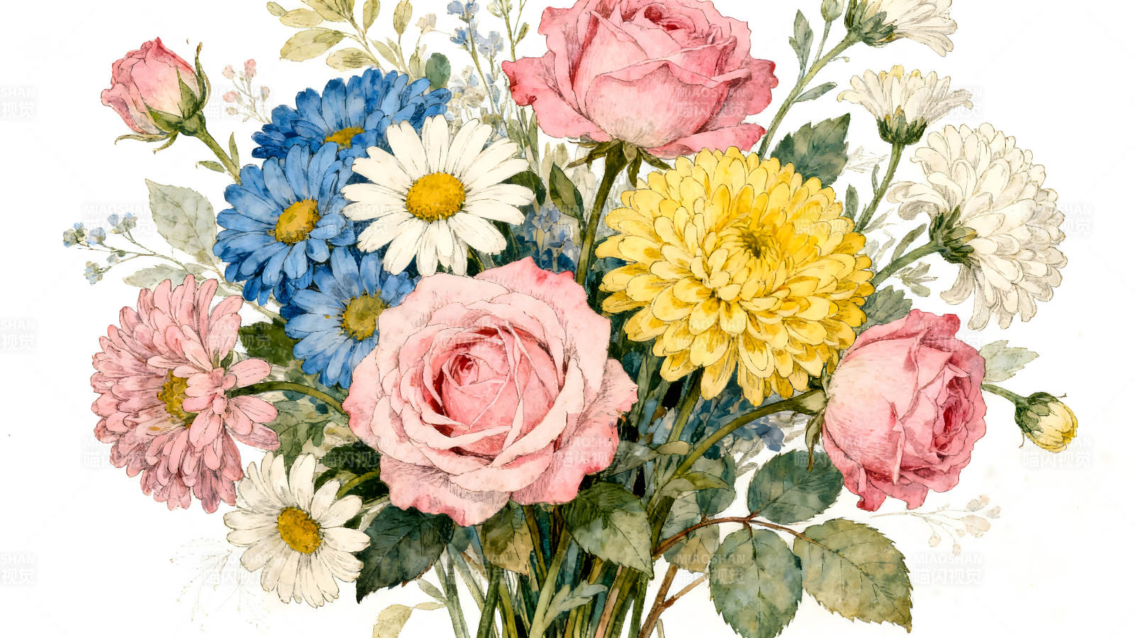 绚丽多彩的花束图片