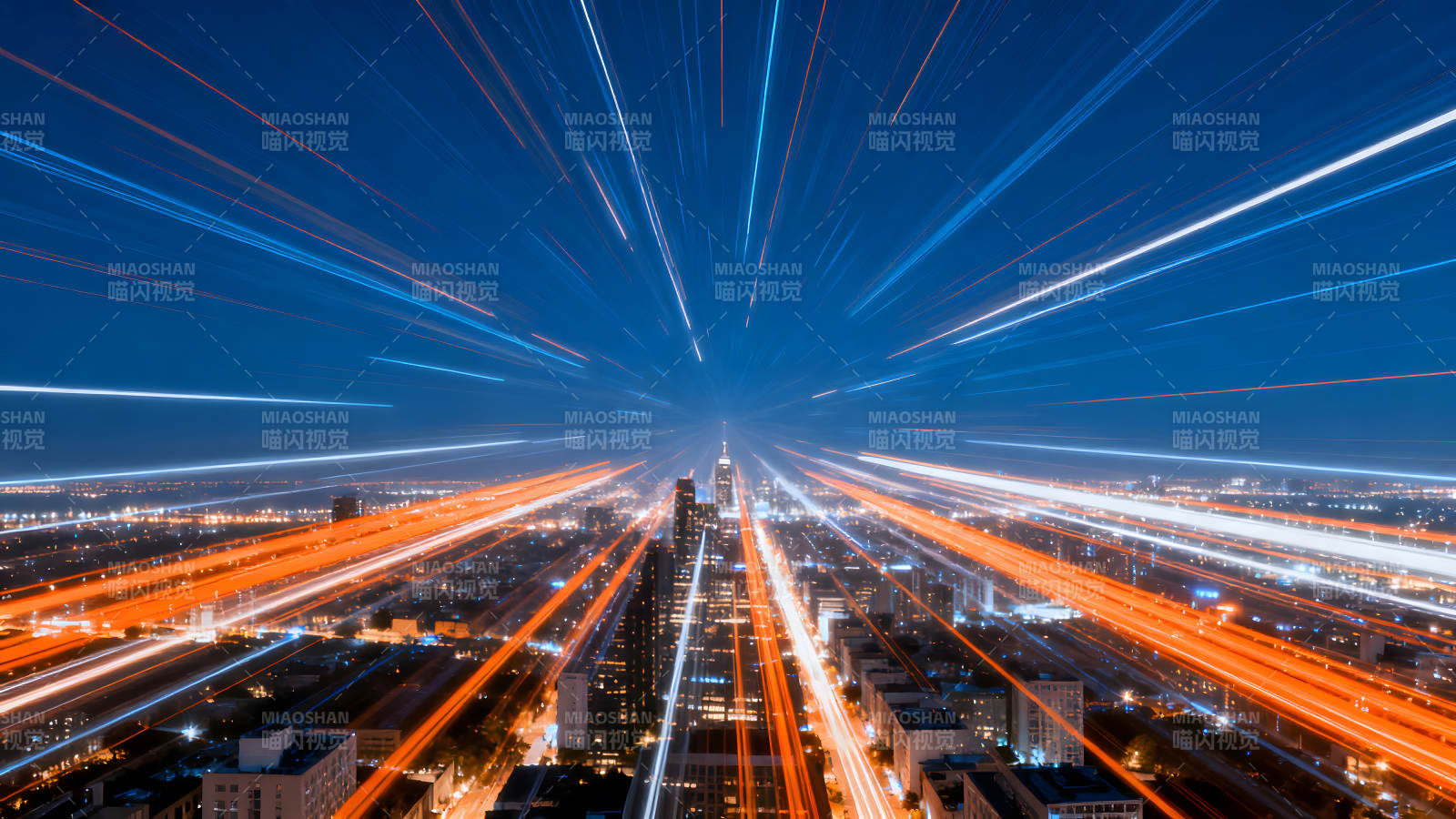 夜景城市光轨图片