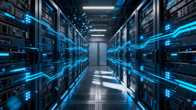 数据中心服务器机房未来科技感图片