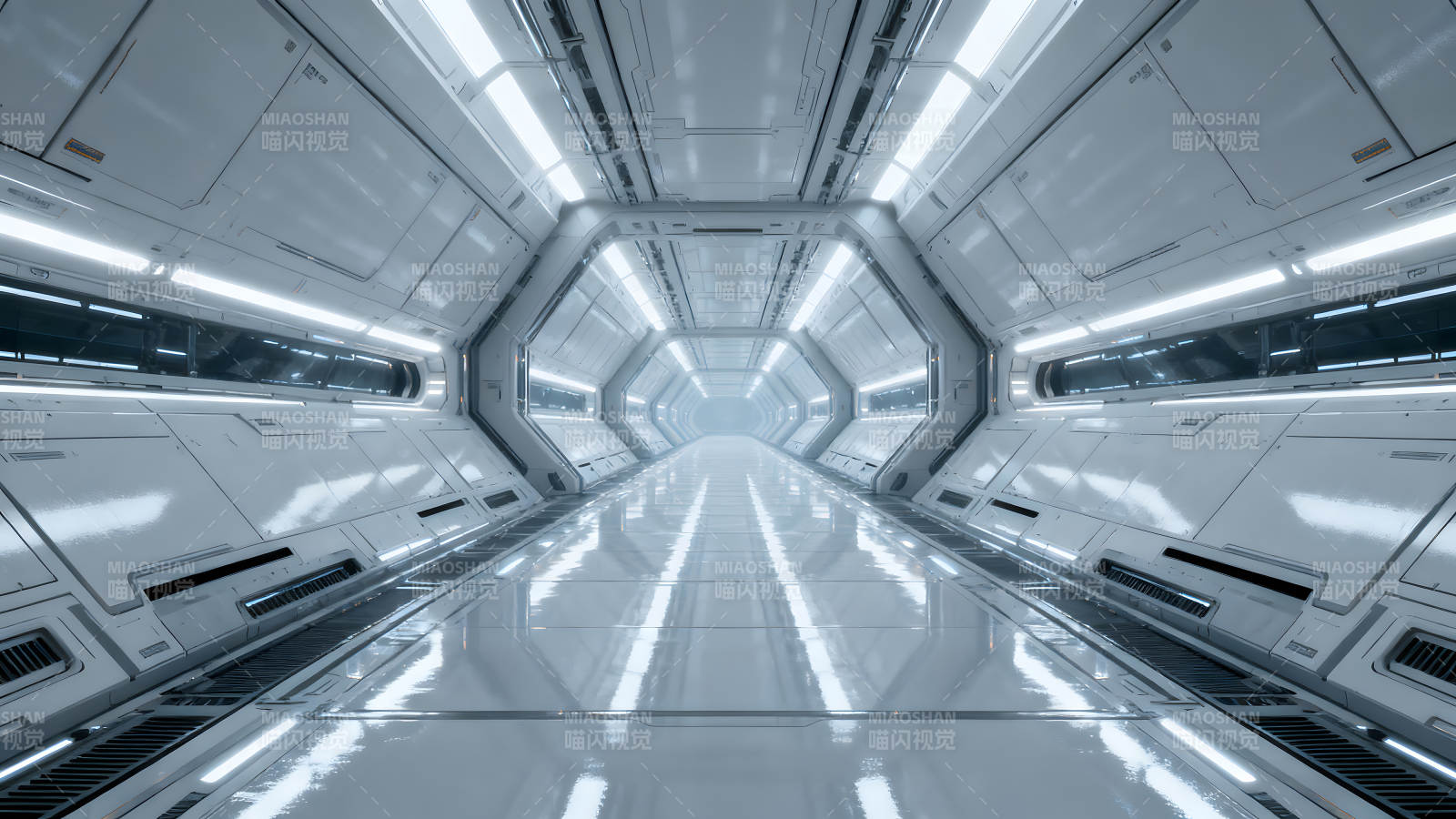 未来科幻走廊内部设计图片