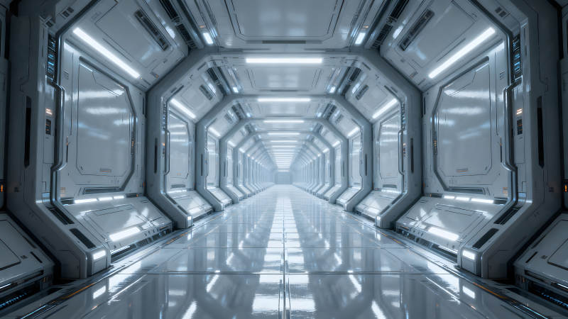 科幻走廊深邃透视图片