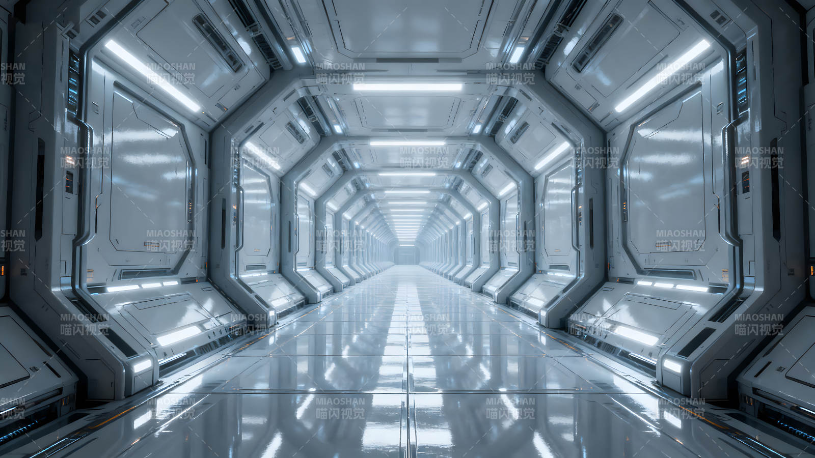 科幻走廊深邃透视图片