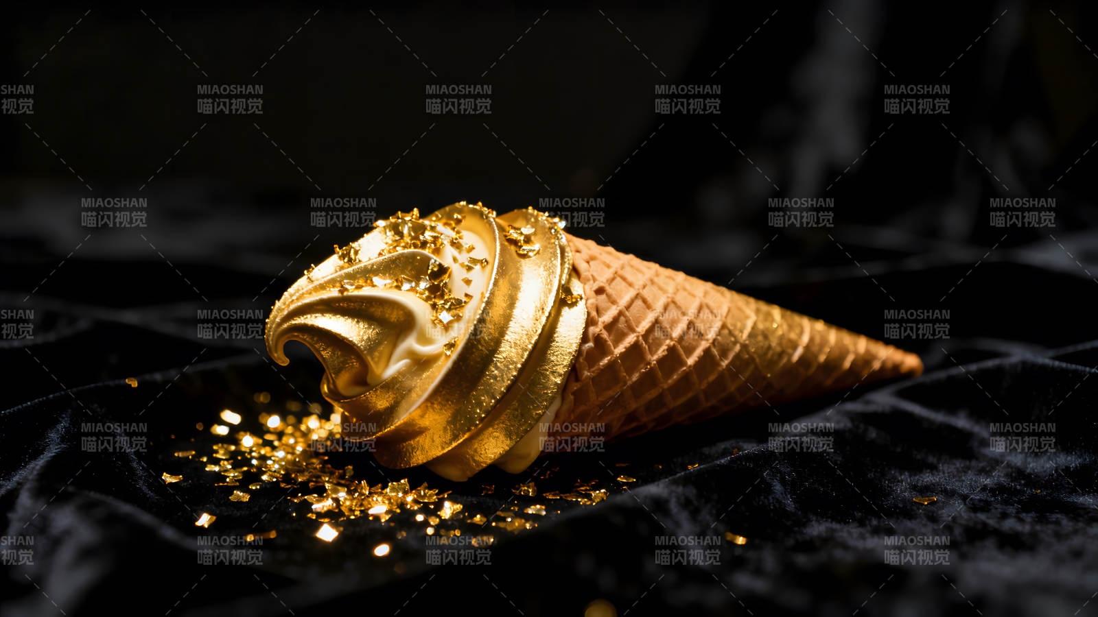 金箔冰淇淋奢华诱人图片
