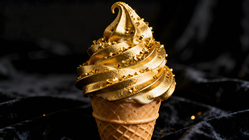 金箔冰淇淋奢华诱人图片
