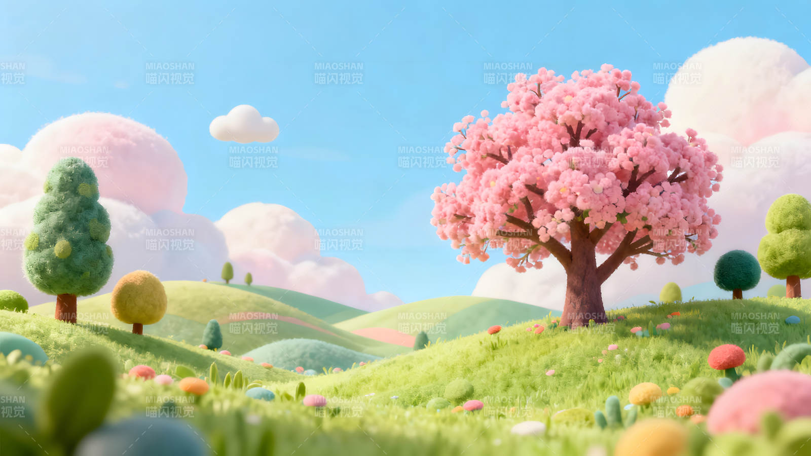 梦幻田园风光春意盎然图片