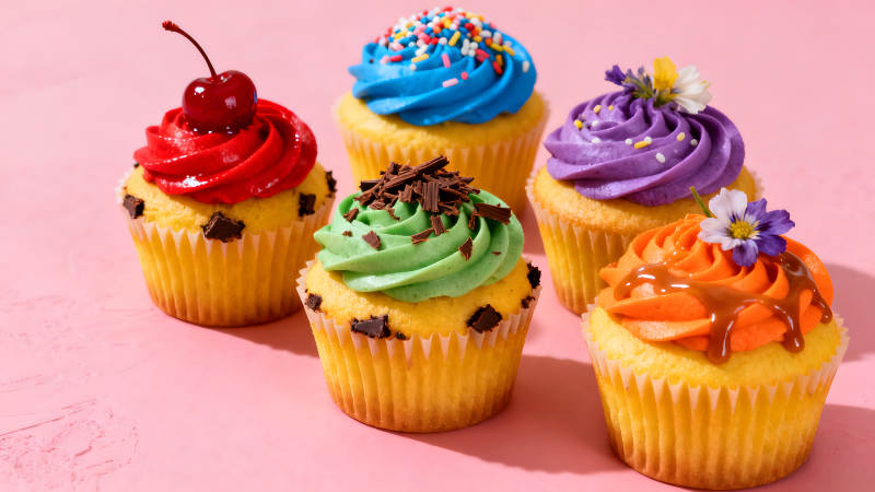 美味的纸杯蛋糕展示图片