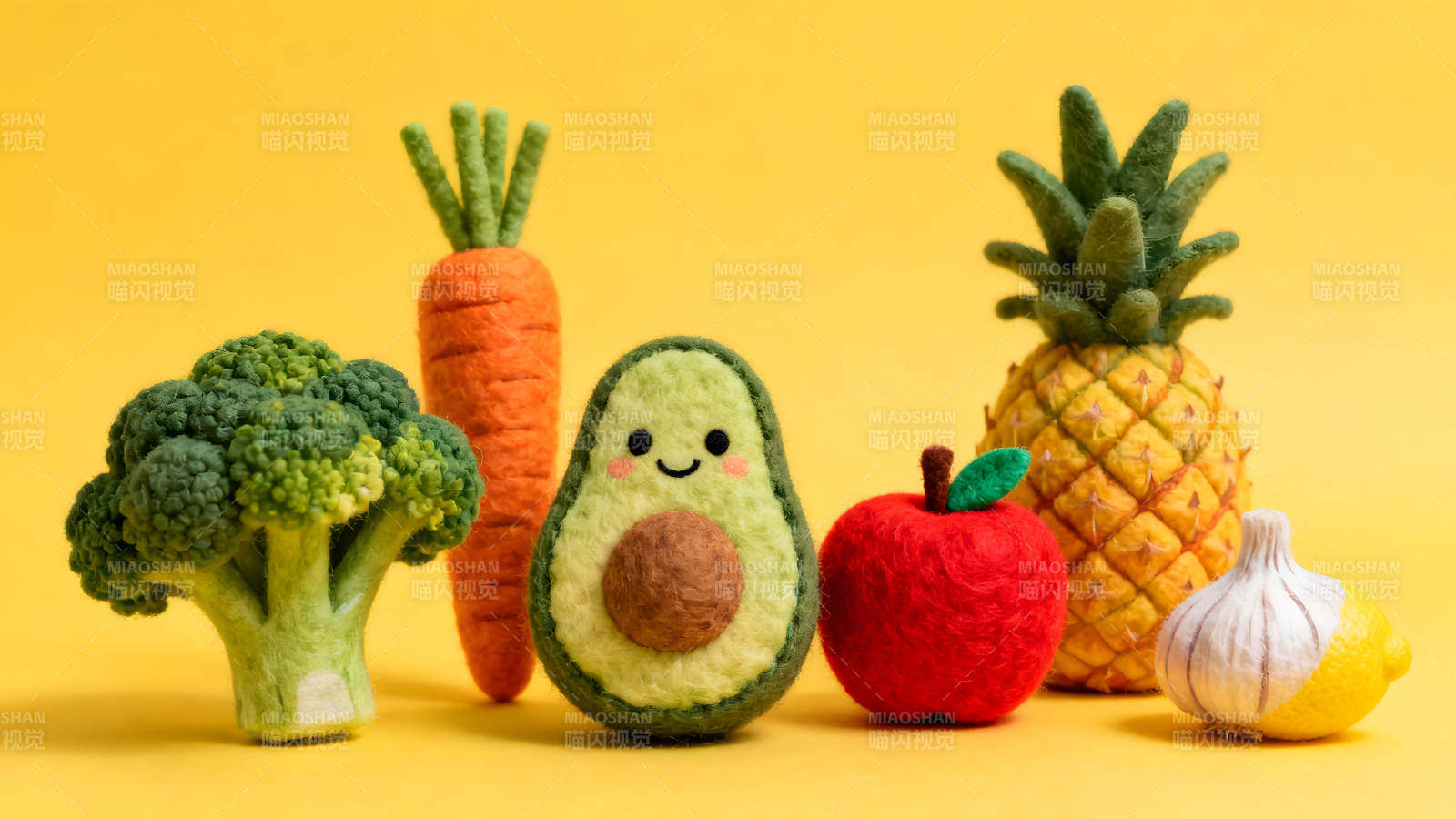 可爱蔬菜水果毛毡摆件图片
