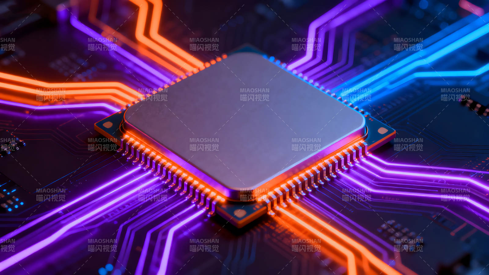 电子元件特写电路板细节渲染图片