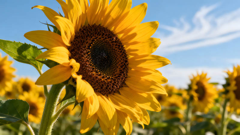 阳光下的向日葵花田图片