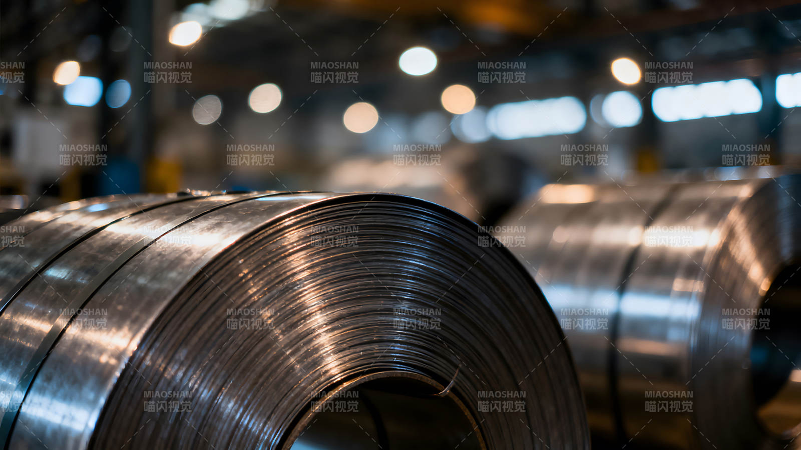 金属卷材特写工业生产场景图片