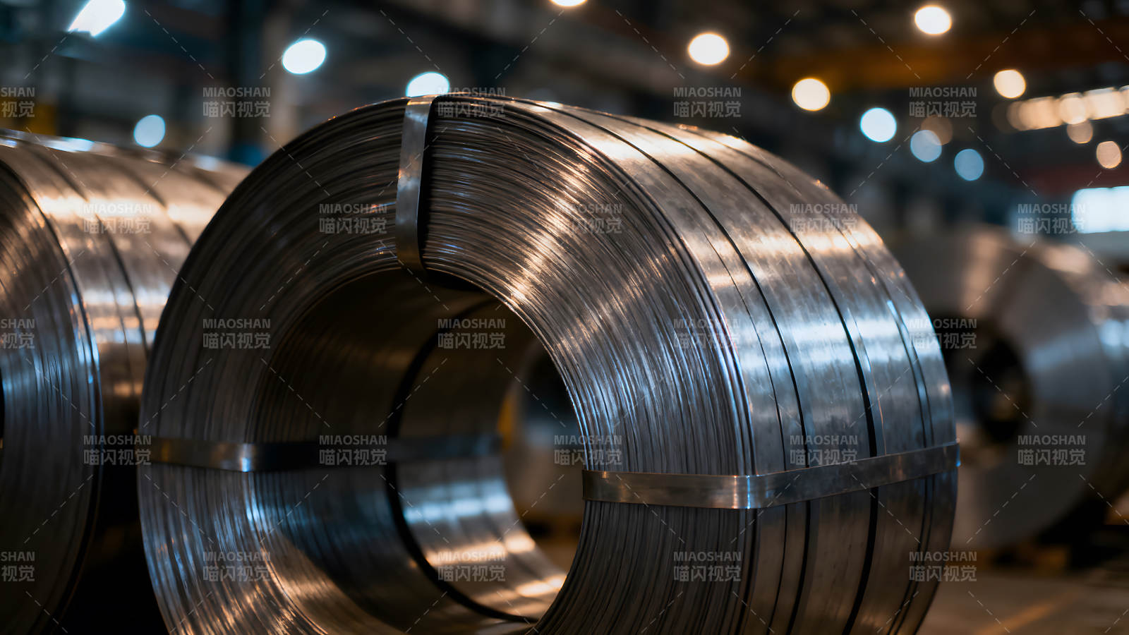 钢卷特写工厂车间静谧氛围图片