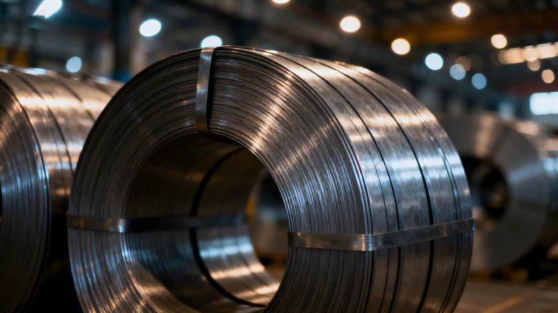 钢卷特写工厂车间静谧氛围图片