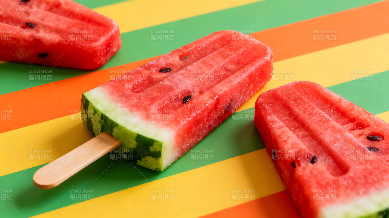 西瓜冰棒夏日清凉图片