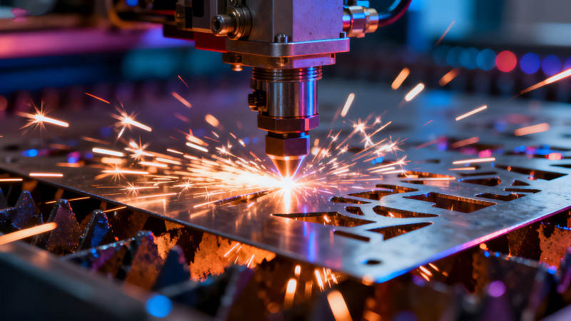 金属切割激光器加工特写图片