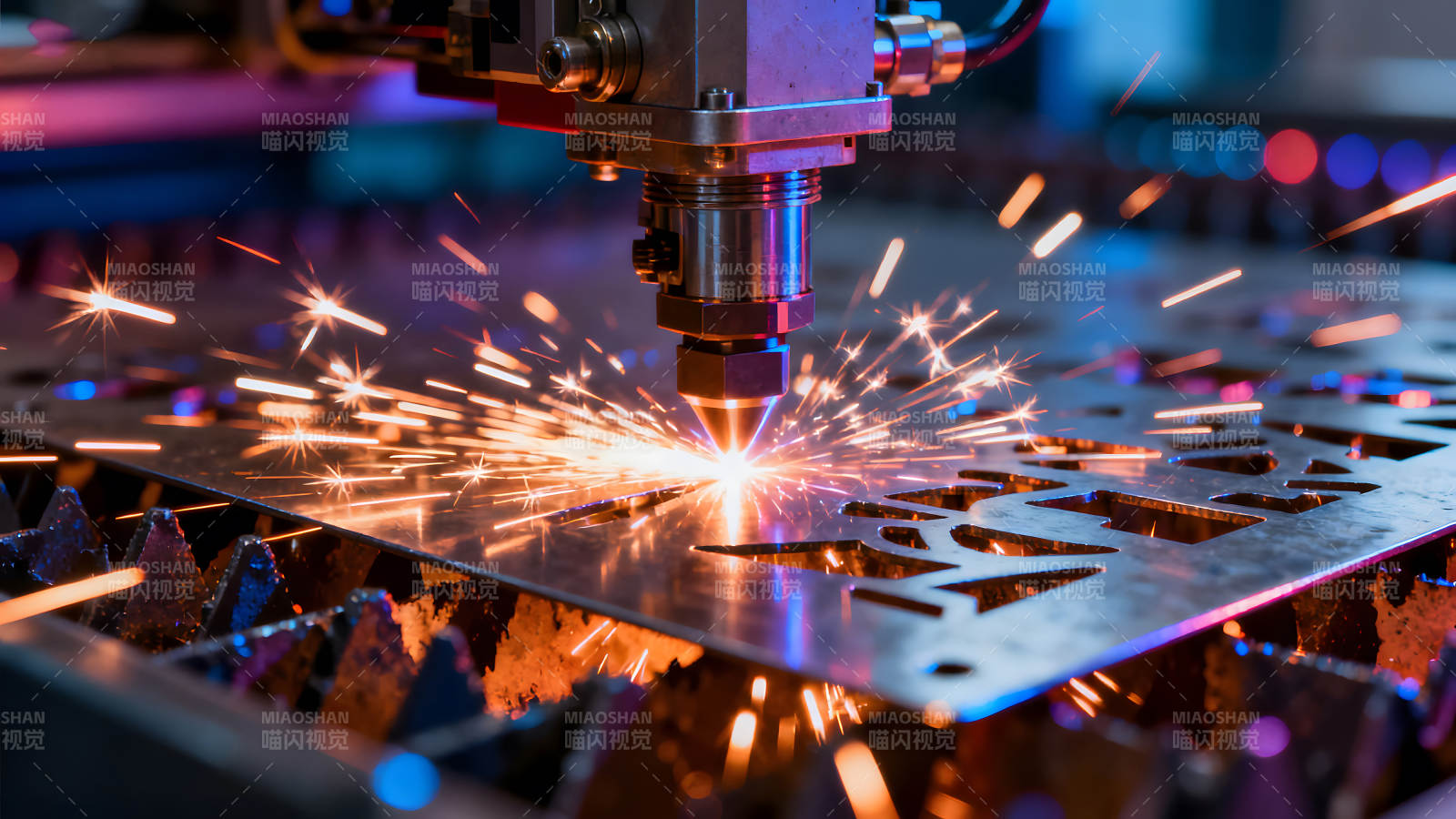 金属切割激光器加工特写图片