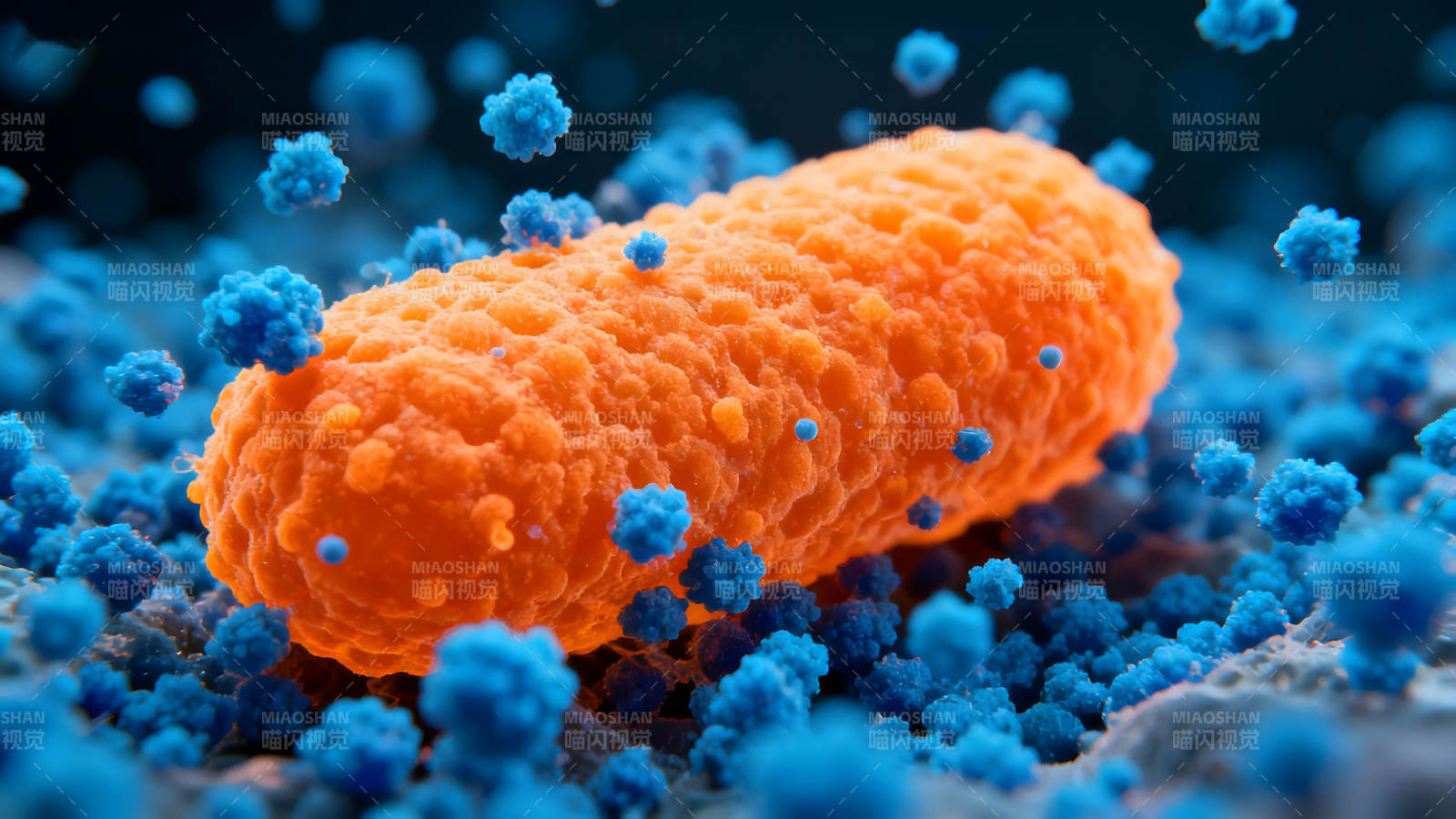 细菌与病毒交互作用的微观图像图片