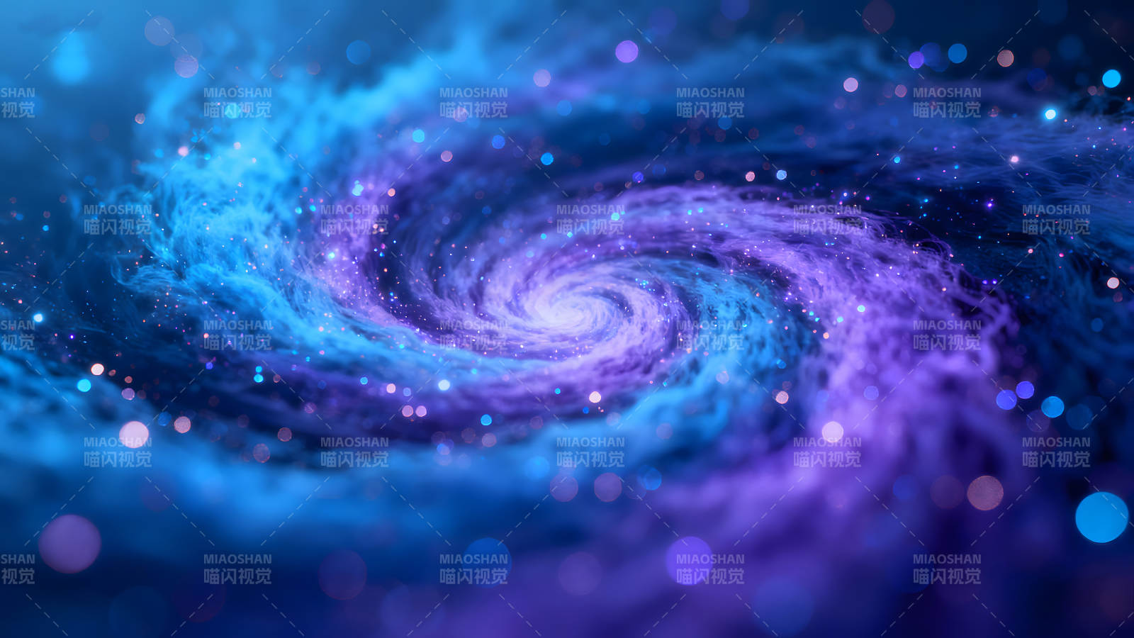 星云漩涡蓝紫渐变梦幻宇宙图片