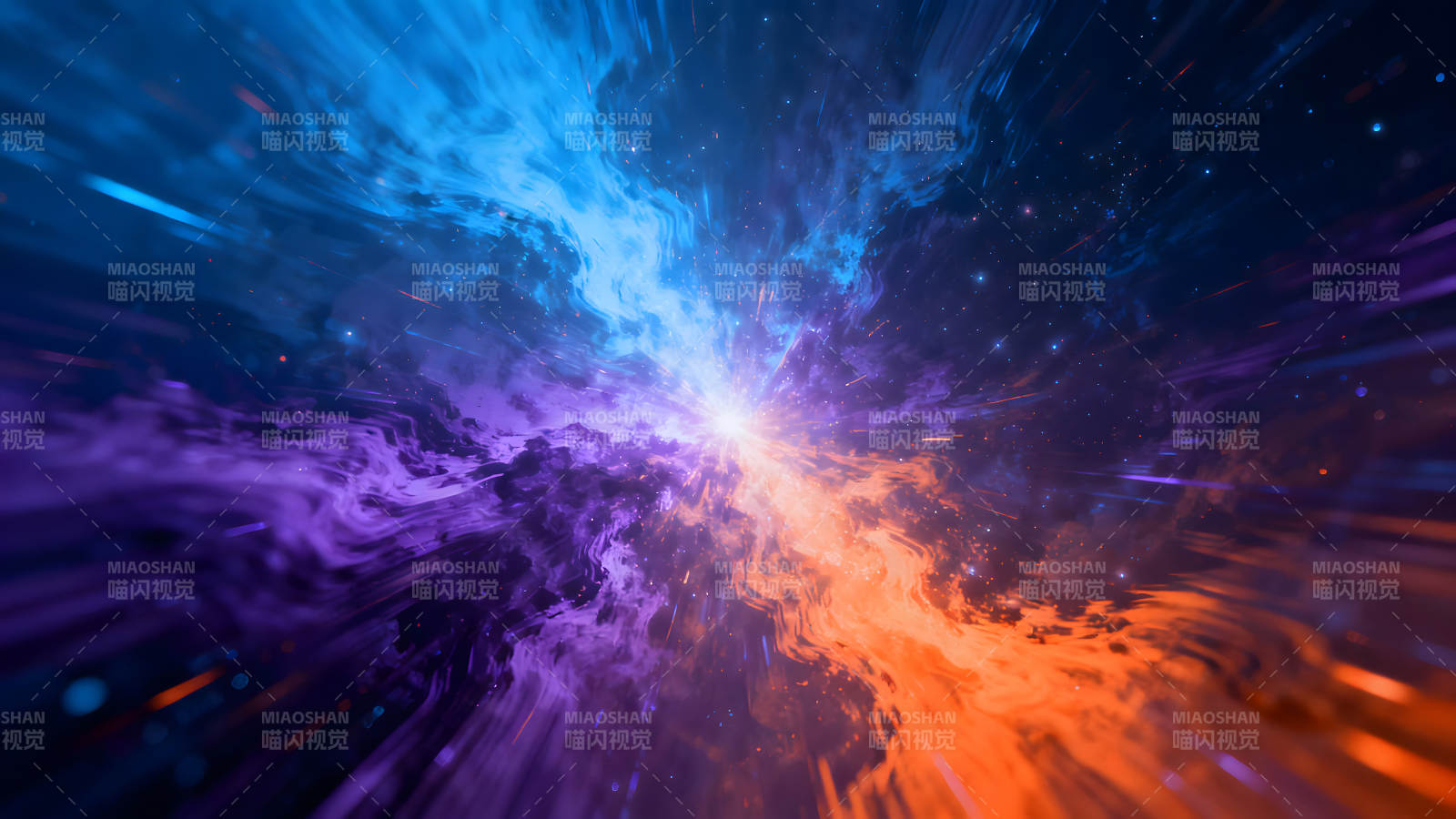 宇宙星云爆发绚丽多彩的光芒图片