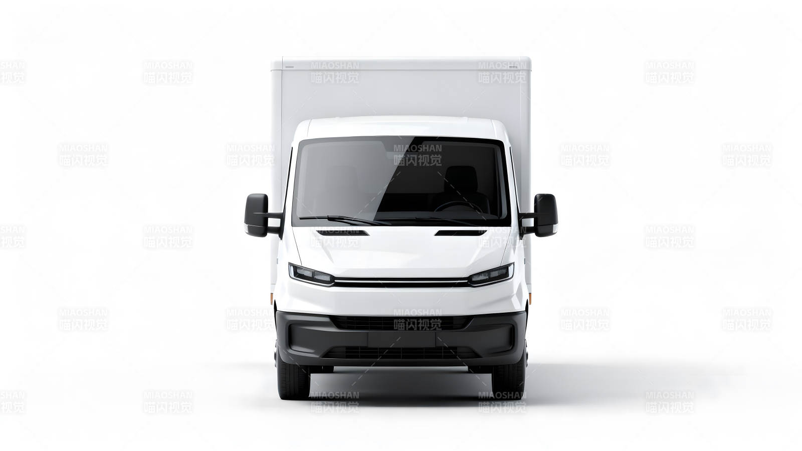 白色厢式货车正面视图图片