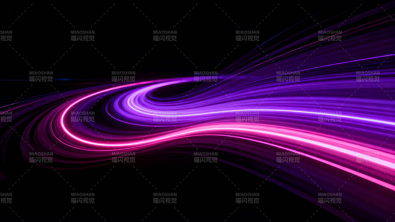 紫色光束在黑暗中蜿蜒流动图片