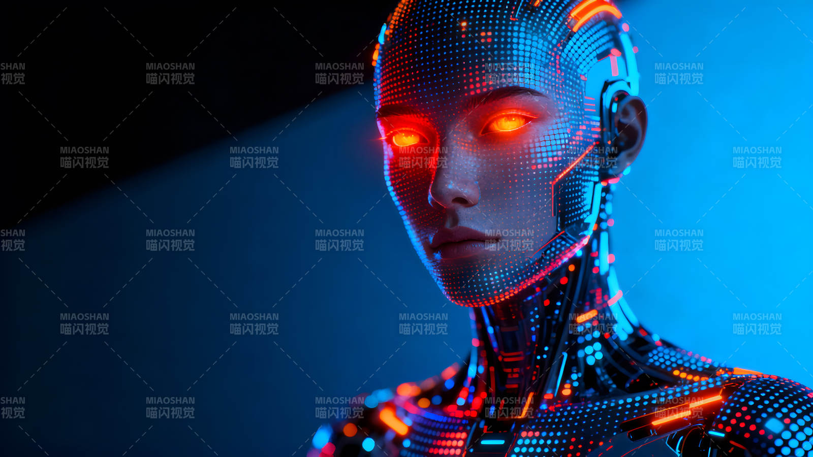 未来科技感机器人肖像图片