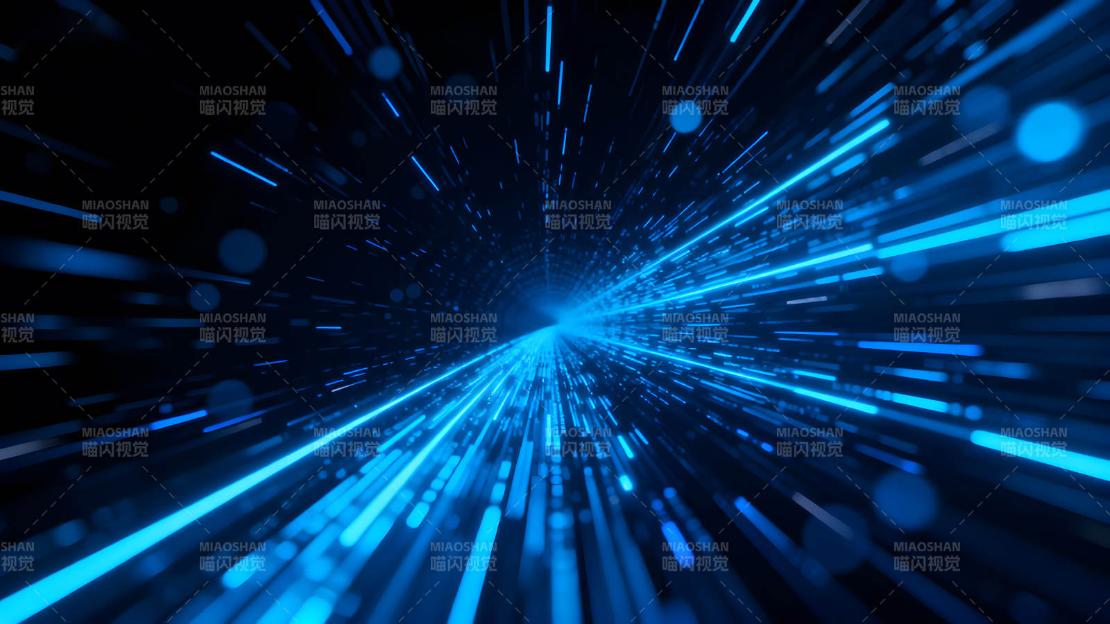 蓝色光线隧道视觉效果图片