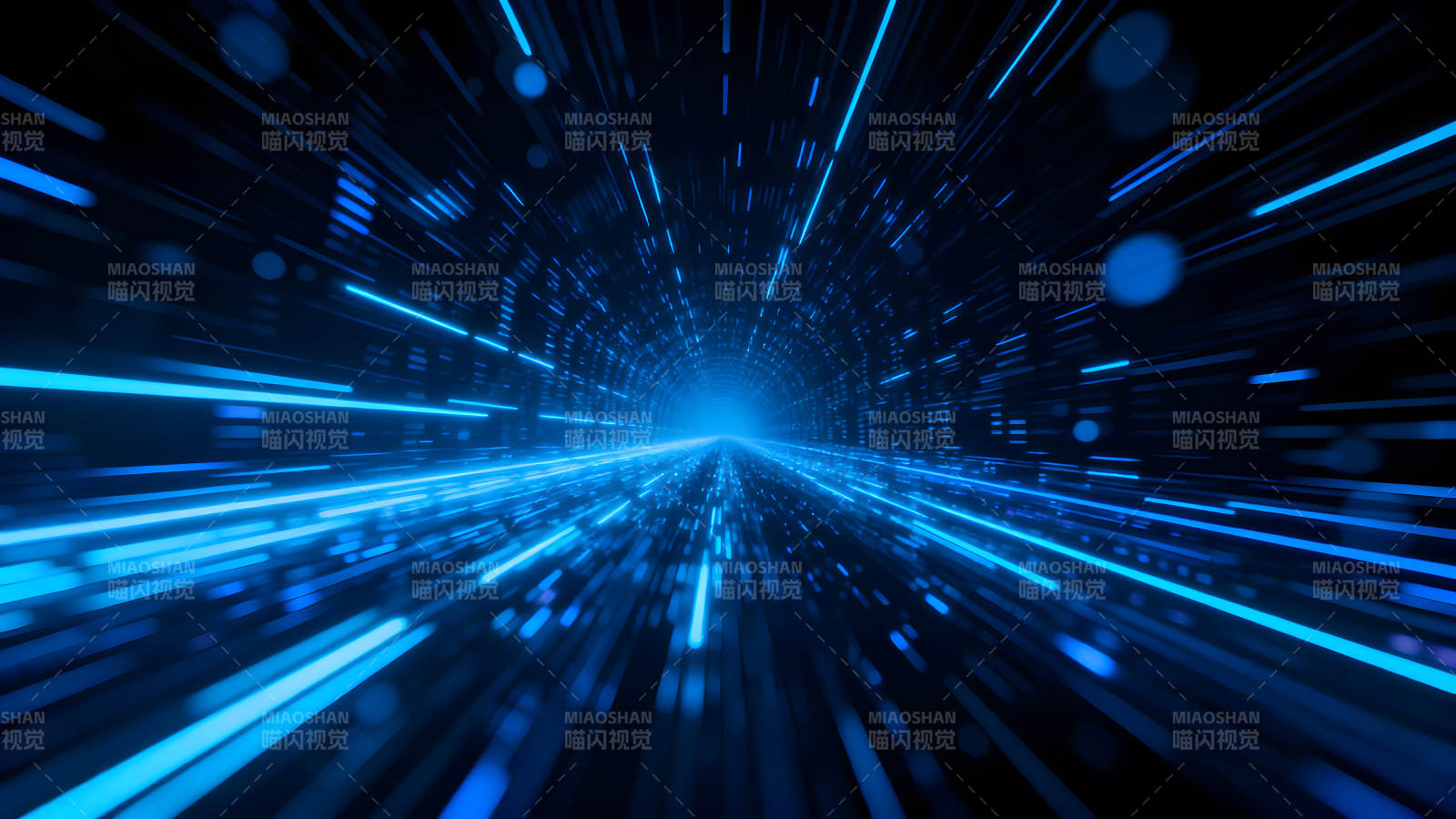 蓝色光线隧道视觉效果图片