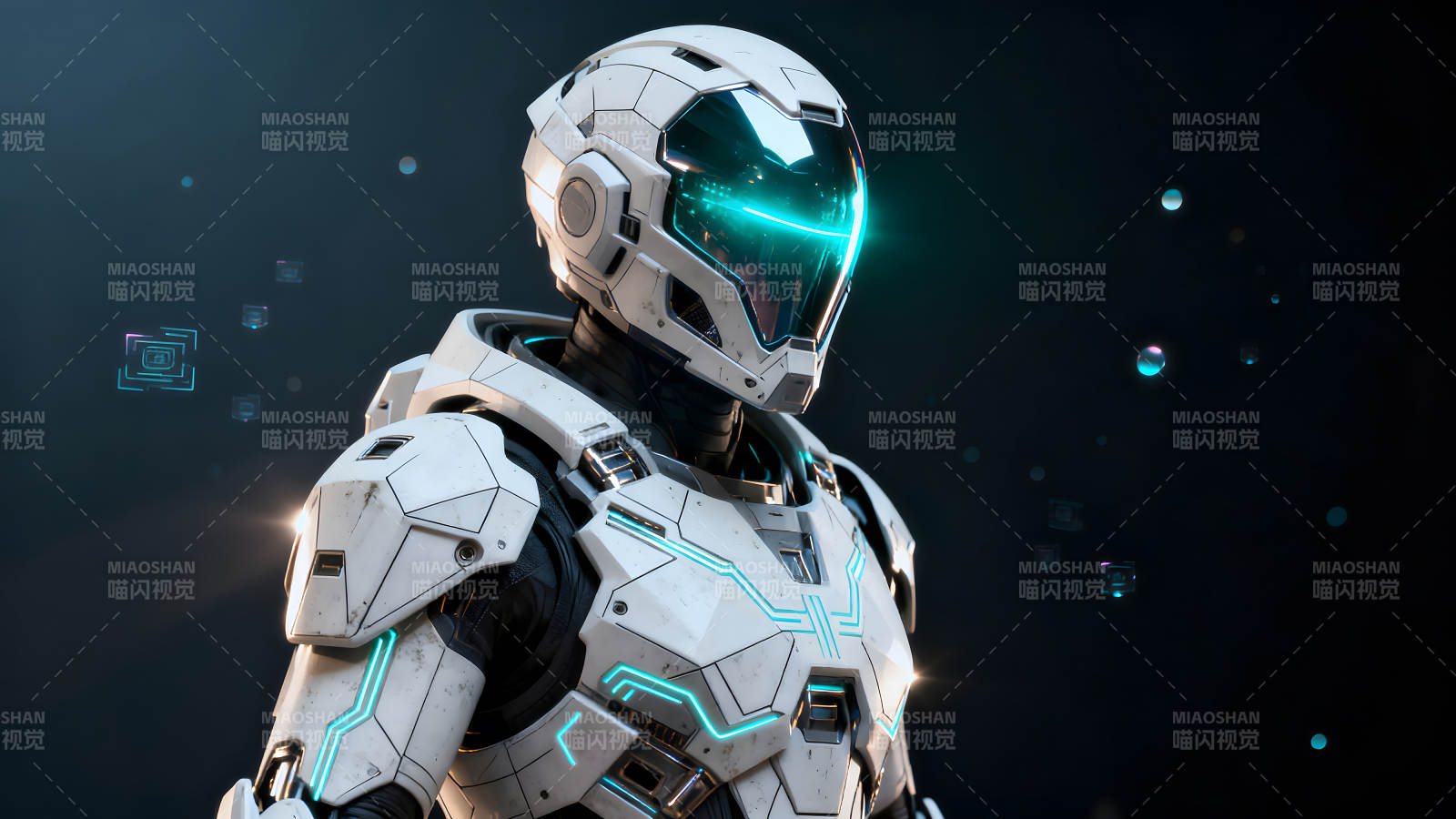 未来战士身着盔甲科技感十足图片