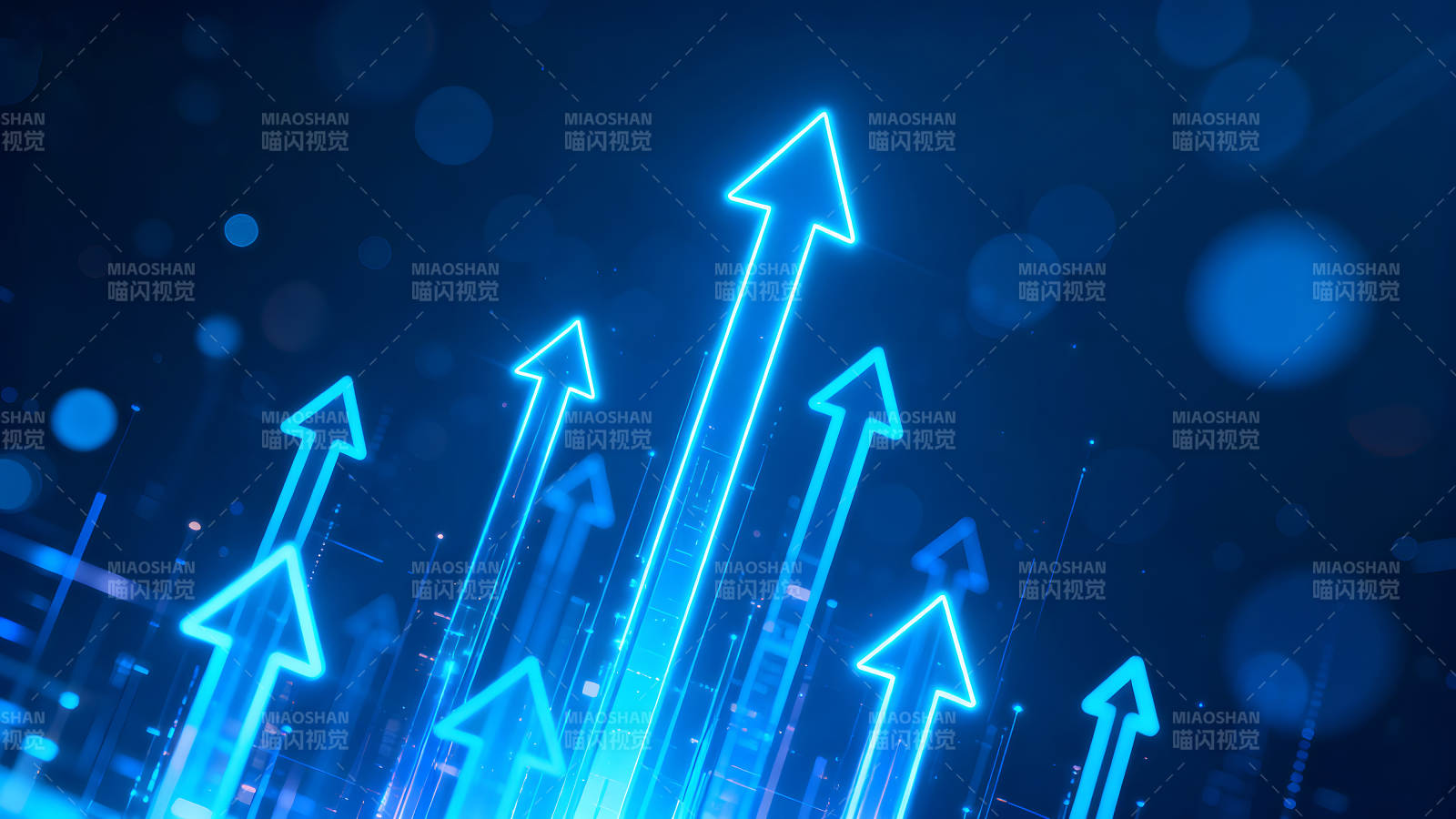 蓝光上升箭头象征着增长图片