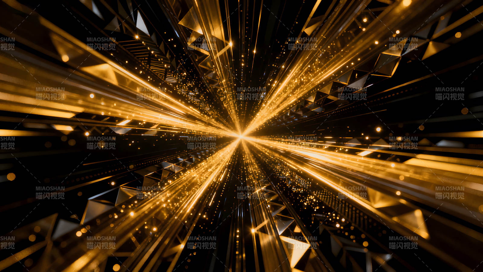 金色光芒汇聚于中心的抽象艺术图片