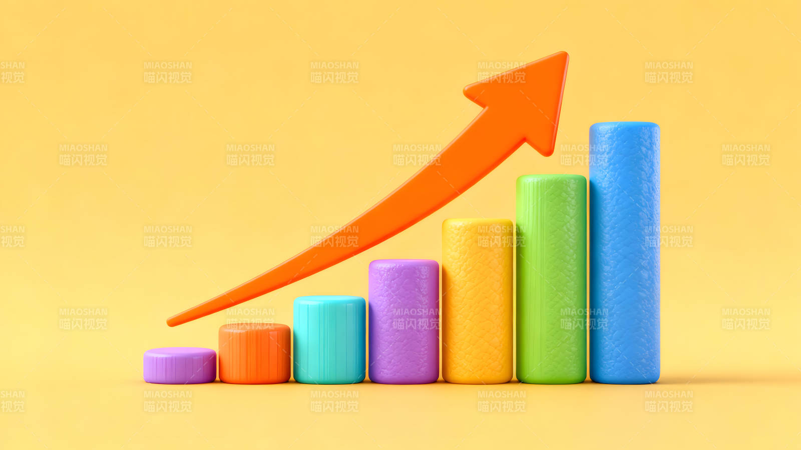 增长趋势图表展现经济发展图片