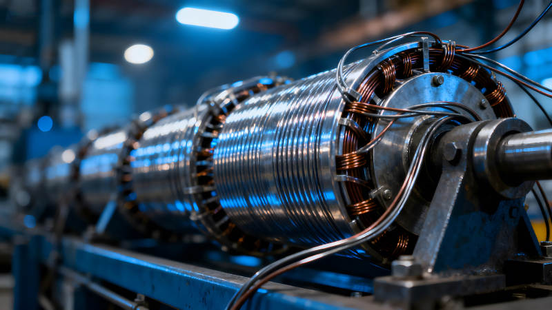 工业生产的电机特写镜头图片