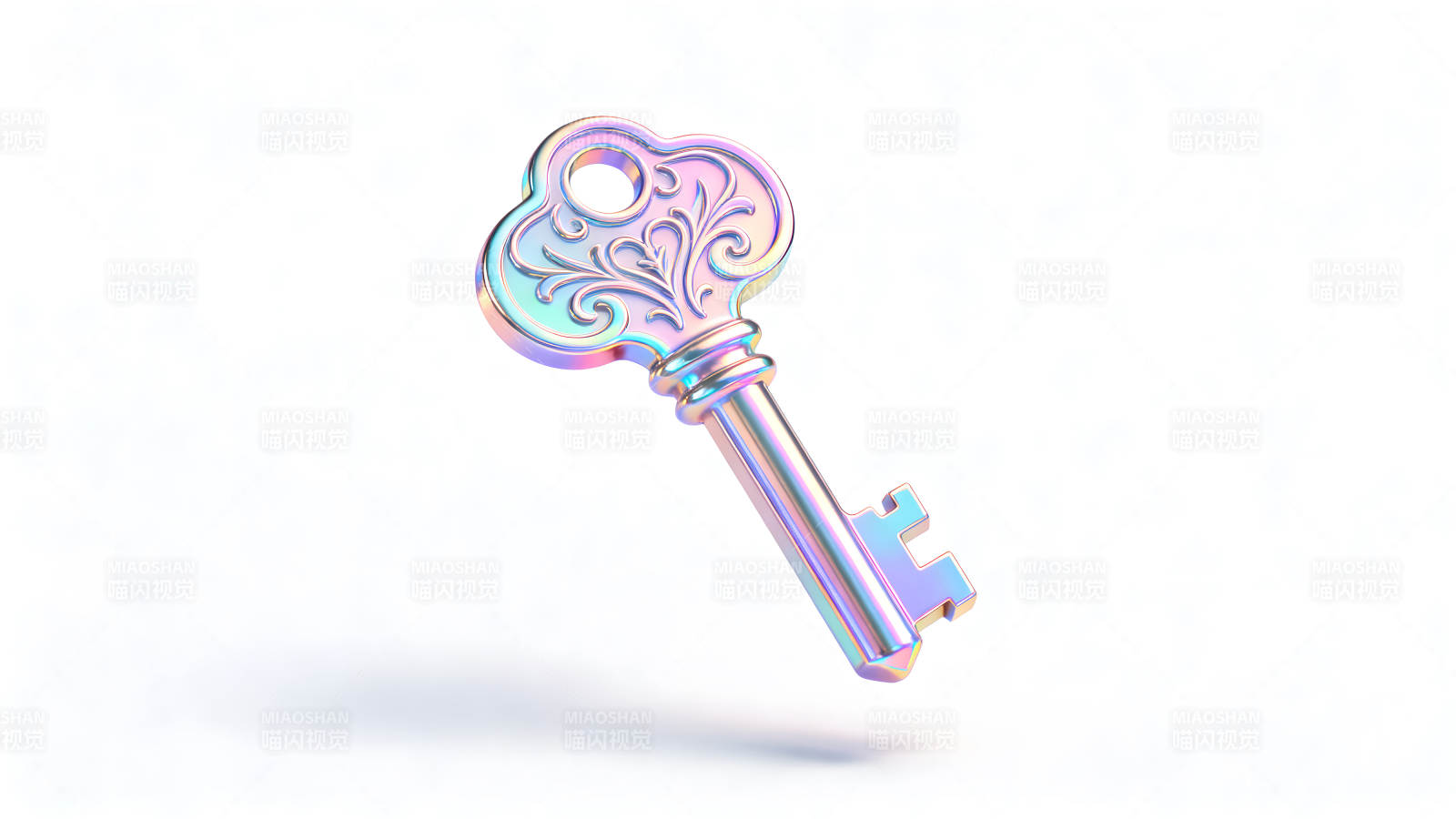 复古钥匙闪耀光芒的艺术设计图片