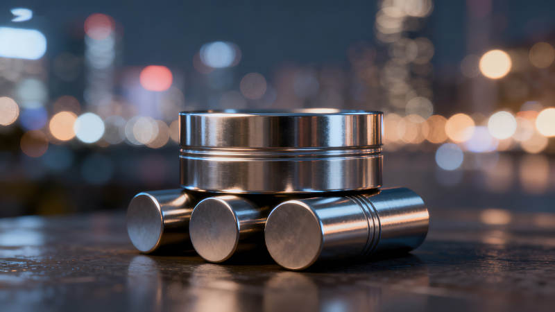 金属罐组合城市夜景图片