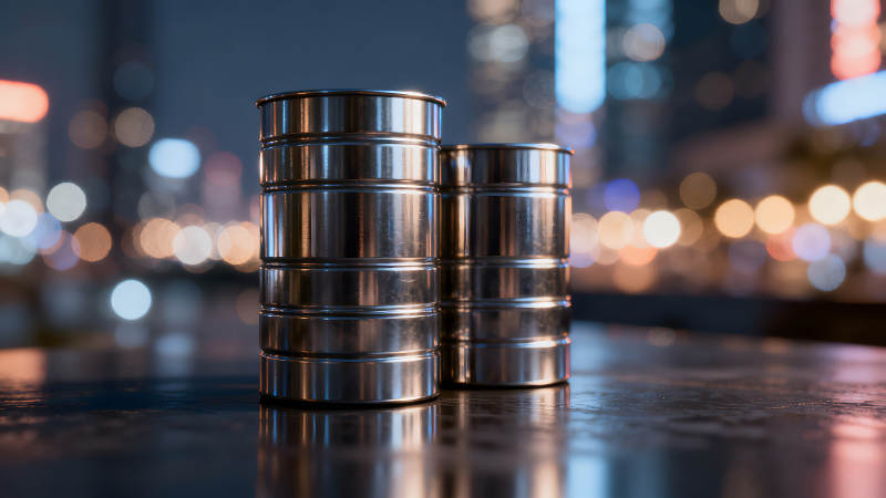 金属罐夜景虚化背景图片