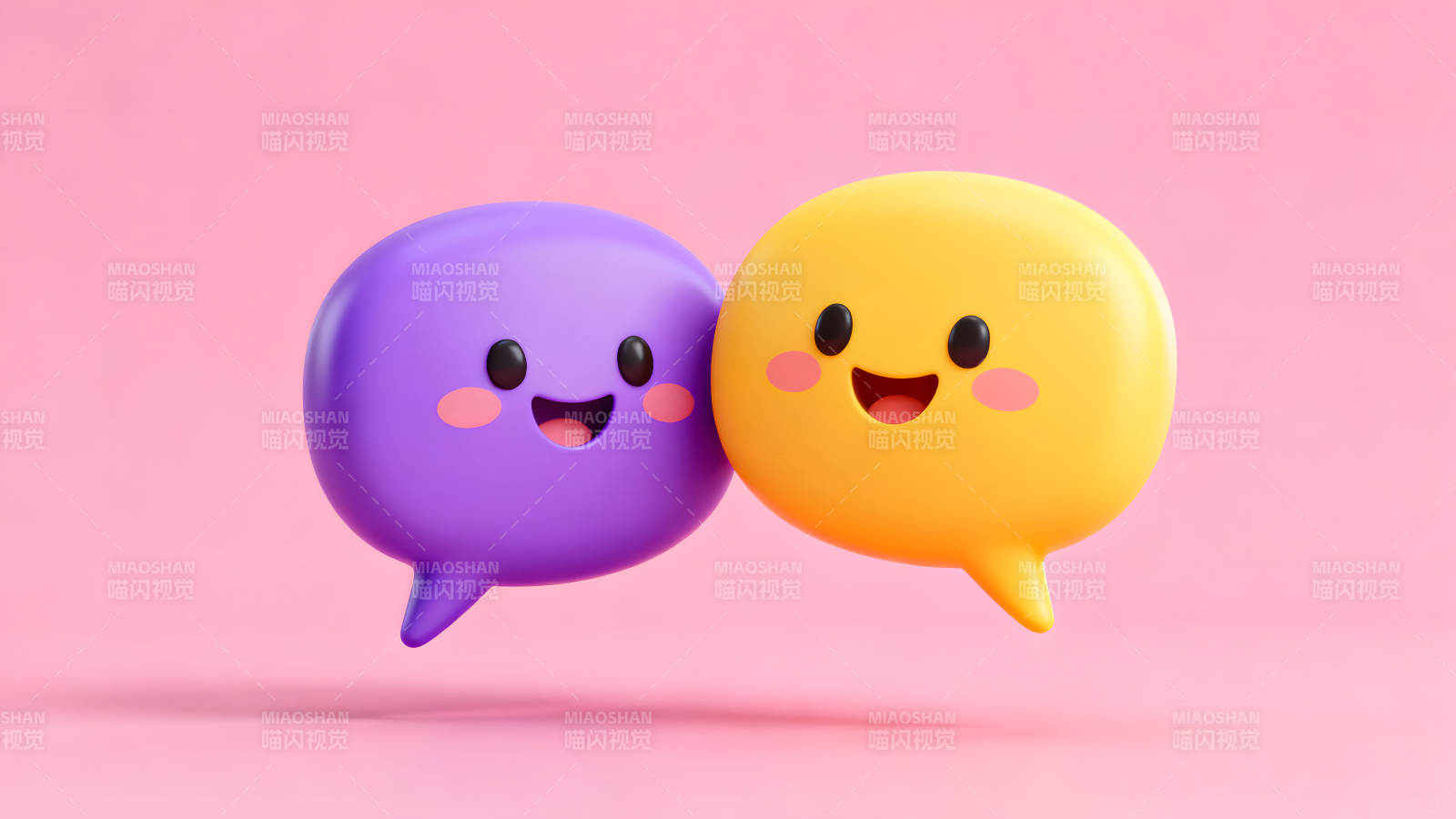 两个可爱的卡通对话气泡图片