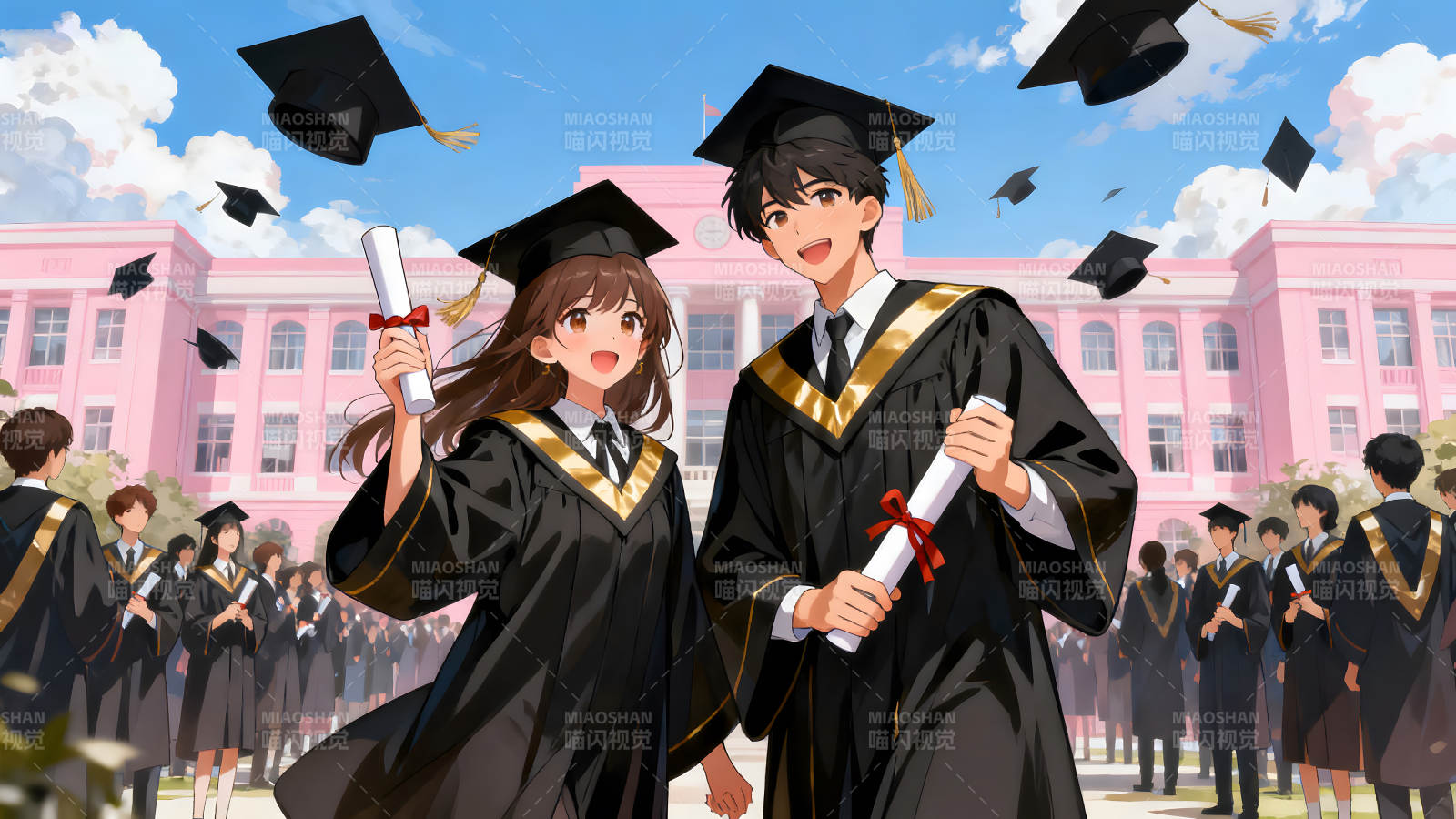 毕业典礼的快乐时刻图片