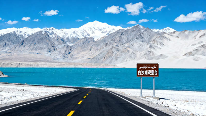 白沙湖观景台图片