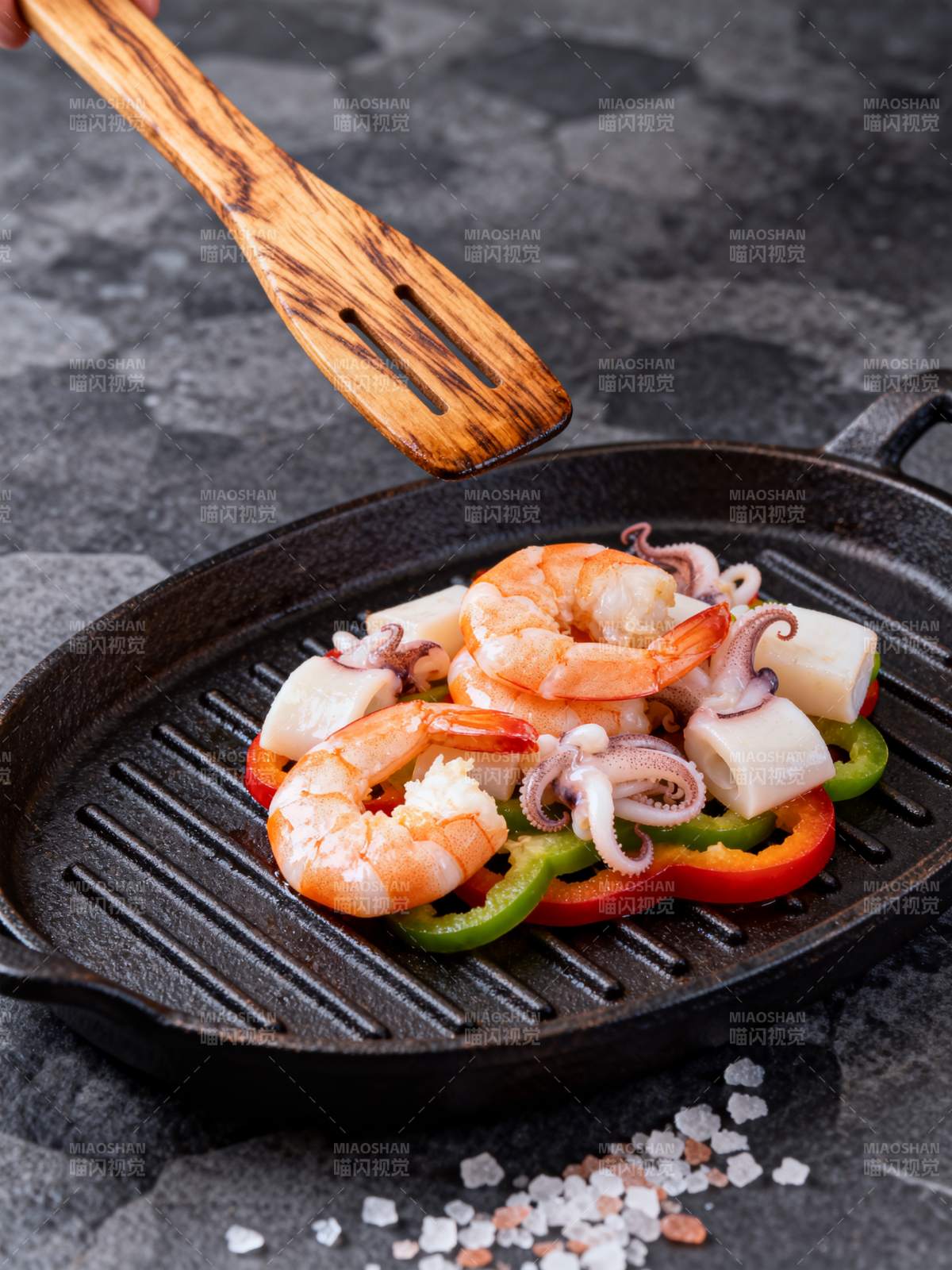 海鲜煎锅美味图片