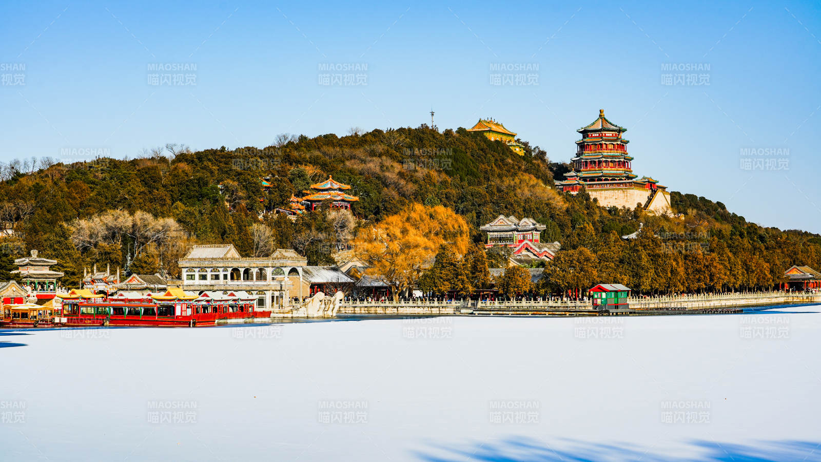 颐和园冬景图片