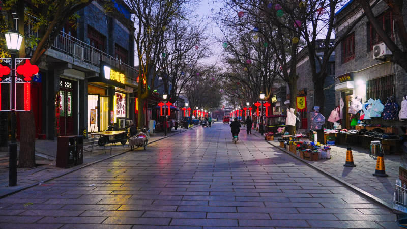 霸州胜芳古镇夜市灯火阑珊图片