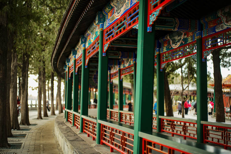 颐和园 古色古香长廊图片