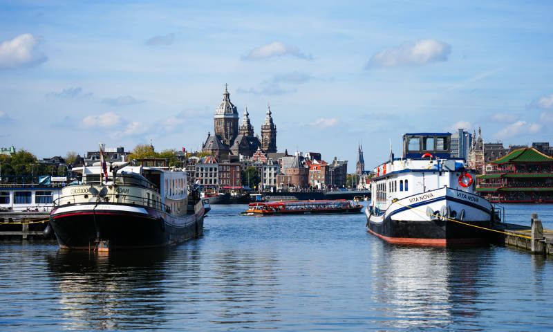 荷兰阿姆斯特丹运河风光图片