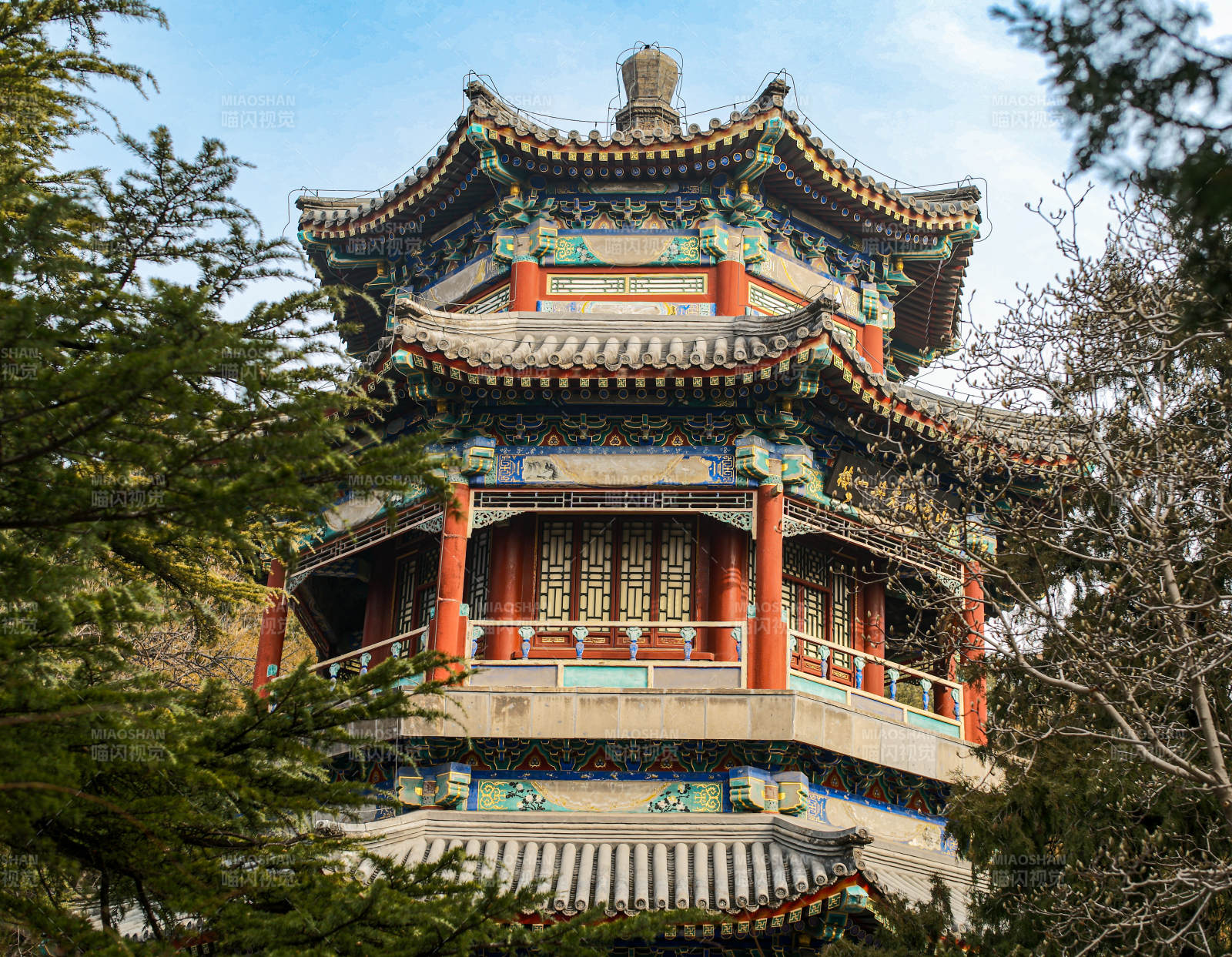 颐和园古亭春色图片